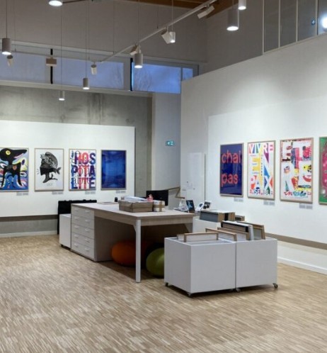 Salle de l'artothèque du Quai des arts Vitré